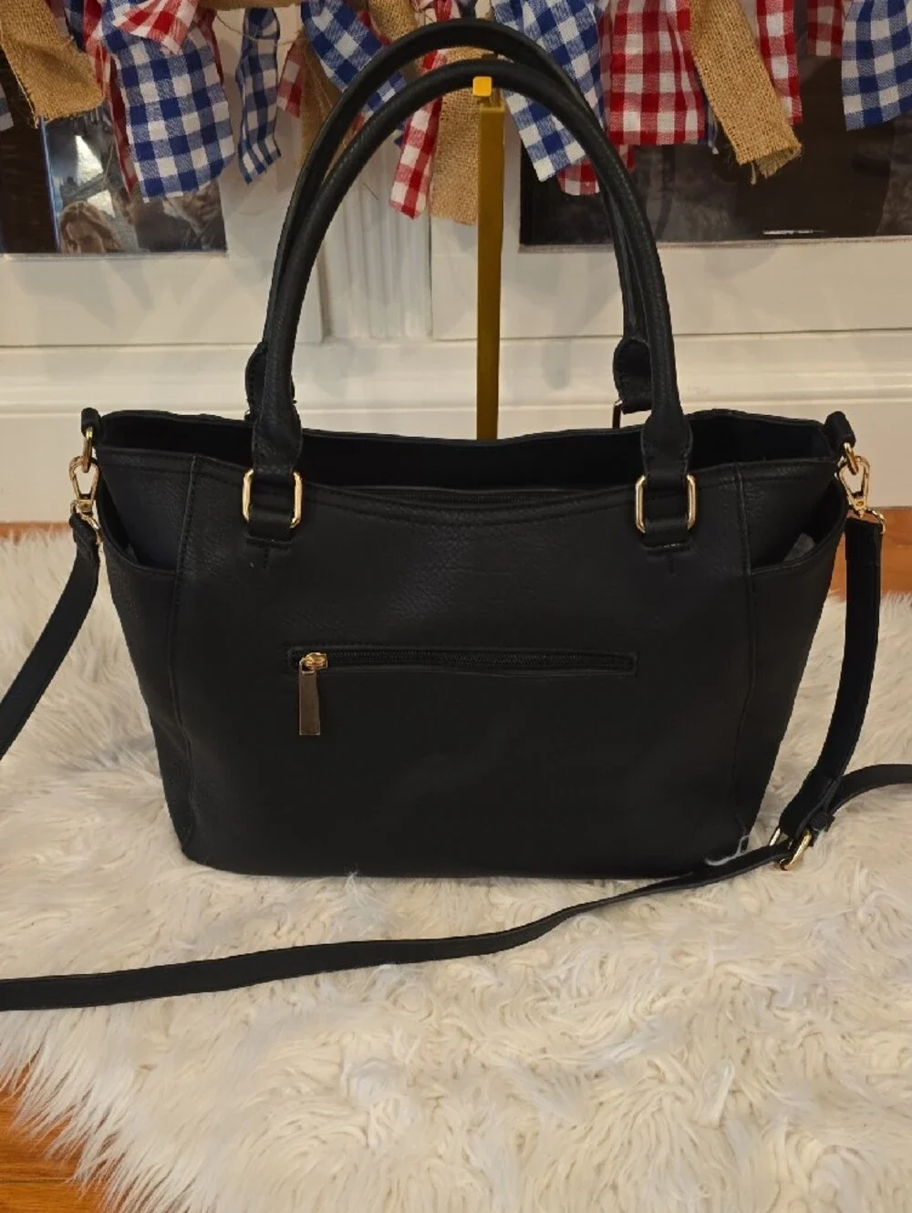 Tory Burch Black Pebble Leather Tote